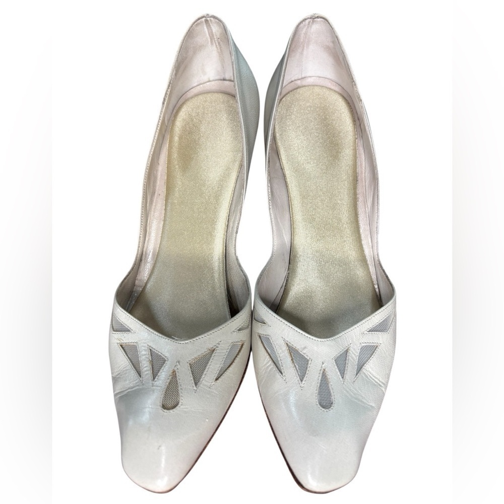Vintage PETER FOX Elegant White High Heel Pumps, Size 6B - Picture 8 of 9